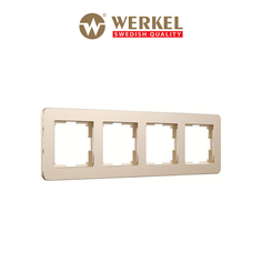 Рамка для розетки / выключателя на 4 поста Werkel Platinum W0042611 шампань из металла