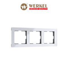 Рамка для розетки / выключателя на 3 поста Werkel Acrylic W0032701 белый из акрила