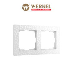 Рамка для розетки / выключателя на 2 поста Werkel W0022401 Hammer белый пластик