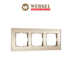 Рамка для розетки / выключателя на 3 поста Werkel W0033111 Senso шампань soft-touch