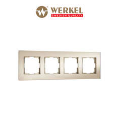 Рамка для розетки / выключателя на 4 поста Werkel W0043111 Senso шампань soft-touch