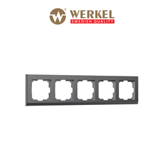Рамка для розетки и выключателя Werkel Stark W0051864 графит матовый 5 постов