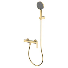 Смеситель для душа AQUAme Monza AQM6313BG с душевым набором, 3 режима, Brushed gold