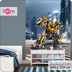 Фотообои флизелиновые 3d BartonWall для подростка Роботы Трансформеры K02902-Y 200х270 см