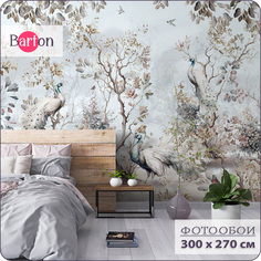 Фотообои флизелиновые 3d Bartonwall Растения и Птицы N15303-C 300х270 см