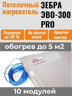 Потолочный нагреватель ЗЕБРА ЭВО-300 PRO (0,5м*0,6м), 10 модулей