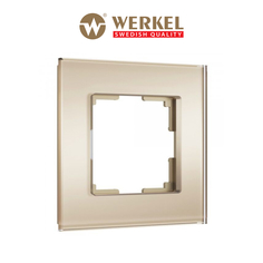 Рамка для розетки / выключателя на 1 пост Werkel W0013111 Senso шампань soft-touch