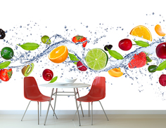 Фотообои ARTDELUXE KITCHEN Поток ярких фруктов флизелиновые 200х130см