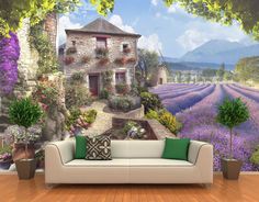 Фотообои ARTDELUXE FRESCO Пейзаж после с лавандой флизелиновые 400х270см