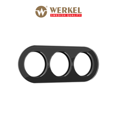 Рамка для механизмов Ретро круглая на 3 поста Werkel W0035108 Favorit Runda черный стекло