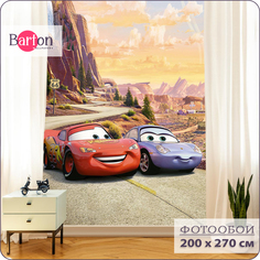 Фотообои флизелиновые 3d Bartonwall Детские Тачки K11002 200х270 см