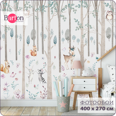 Фотообои флизелиновые 3d Bartonwall Детские Сказочный лес K06704 400х270 см