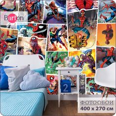 Фотообои флизелиновые 3d Bartonwall Детские Человек Паук 400х270 см K03204