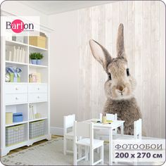 Фотообои флизелиновые 3d Bartonwall детские Кролик K09802 200х270 см