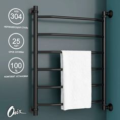 Полотенцесушитель водяной Onix Orion Black Left 600x1000 подключение слева черный лесенка