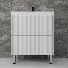 Тумба с раковиной Style Line Стокгольм 70 напольная белый рифленый софт