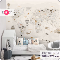 Фотообои флизелиновые 3d Bartonwall детские Карта мира 300х270 см K18503-B