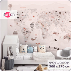 Фотообои флизелиновые 3d Bartonwall детские Карта мира 300х270 см K18503-P