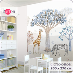 Фотообои флизелиновые 3d Bartonwall детские Животные Лес 200х270 см K29702