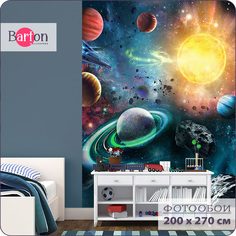 Фотообои флизелиновые 3d Bartonwall детские Космос 200х270 см K24402