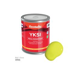 Краска-консилер с эффектом бархата YKSI, ультраматовая, цвет RAL1016 , 0,9л Finntella