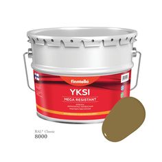 Краска-консилер с эффектом бархата YKSI, ультраматовая, цвет RAL8000 , 9л Finntella