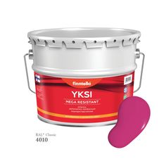 Краска-консилер с эффектом бархата YKSI, ультраматовая, цвет RAL4010 , 9л Finntella