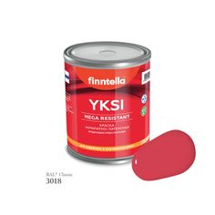 Краска-консилер с эффектом бархата YKSI, ультраматовая, цвет RAL3018 , 0,9л Finntella