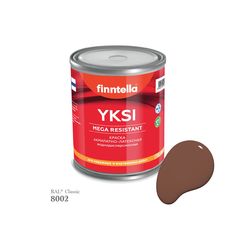 Краска-консилер с эффектом бархата YKSI, ультраматовая, цвет RAL8002 , 0,9л Finntella