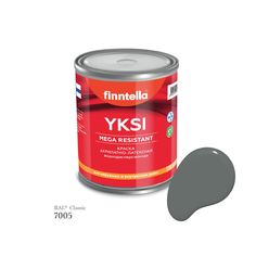 Краска-консилер с эффектом бархата YKSI, ультраматовая, цвет RAL7005 , 0,9л Finntella