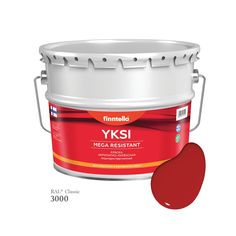 Краска-консилер с эффектом бархата YKSI, ультраматовая, цвет RAL3000 , 9л Finntella