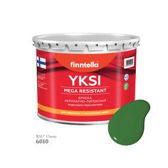 Краска-консилер с эффектом бархата YKSI, ультраматовая, цвет RAL6010 , 2,7л Finntella
