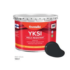 Краска-консилер с эффектом бархата YKSI, ультраматовая, цвет RAL9017 , 2,7л Finntella