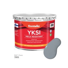 Краска-консилер с эффектом бархата YKSI, ультраматовая, цвет RAL7001 , 2,7л Finntella