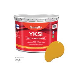 Краска-консилер с эффектом бархата YKSI, ультраматовая, цвет RAL1006 , 2,7л Finntella