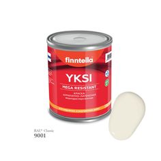 Краска-консилер с эффектом бархата YKSI, ультраматовая, цвет RAL9001 , 0,9л Finntella