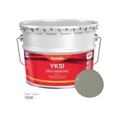 Краска-консилер с эффектом бархата YKSI, ультраматовая, цвет RAL7030 , 9л Finntella