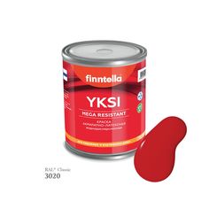Краска-консилер с эффектом бархата YKSI, ультраматовая, цвет RAL3020 , 0,9л Finntella