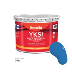 Краска-консилер с эффектом бархата YKSI, ультраматовая, цвет RAL5015 , 2,7л Finntella