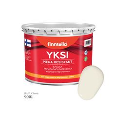 Краска-консилер с эффектом бархата YKSI, ультраматовая, цвет RAL9001 , 2,7л Finntella