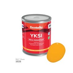 Краска-консилер с эффектом бархата YKSI, ультраматовая, цвет RAL1028 , 0,9л Finntella
