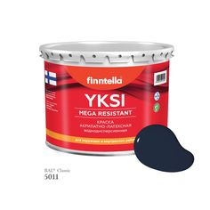 Краска-консилер с эффектом бархата YKSI, ультраматовая, цвет RAL5011 , 2,7л Finntella