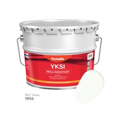 Краска-консилер с эффектом бархата YKSI, ультраматовая, цвет RAL9016 , 9л Finntella