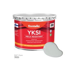 Краска-консилер с эффектом бархата YKSI, ультраматовая, цвет RAL7035 , 2,7л Finntella