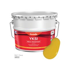 Краска-консилер с эффектом бархата YKSI, ультраматовая, цвет RAL1032 , 9л Finntella