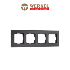 Рамка для розетки / выключателя на 4 поста Werkel W0043108 Senso черный soft-touch