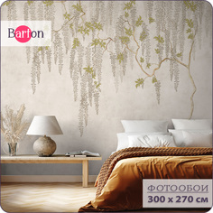 Фотообои на стену флизелиновые 3d Bartonwall Лофт Бетон Дерево 300х270 см N14503-B