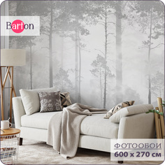 Фотообои на стену флизелиновые 3d Bartonwall Природа Туманный лес 600х270 см N12606-G