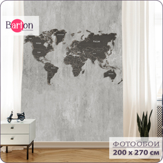 Фотообои флизелиновые 3d Bartonwall Карта Мира 200х270 см M21602-W