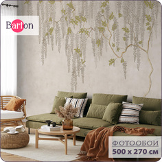 Фотообои на стену флизелиновые 3d Bartonwall Лофт Бетон Дерево 500х270 см N14505-B